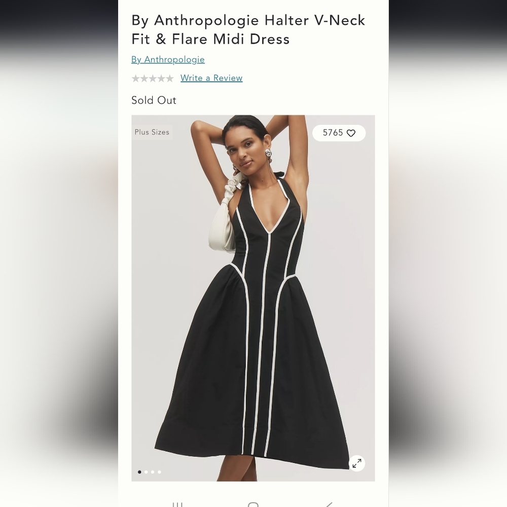 Anthropologie Black and White Midi Dress